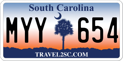 SC license plate MYY654