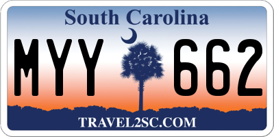 SC license plate MYY662