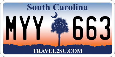 SC license plate MYY663