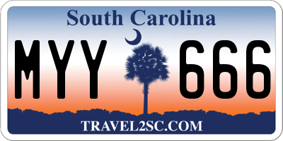 SC license plate MYY666