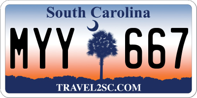 SC license plate MYY667