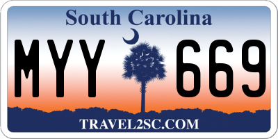 SC license plate MYY669