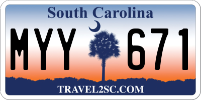 SC license plate MYY671