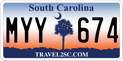 SC license plate MYY674