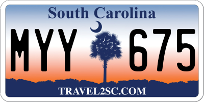 SC license plate MYY675