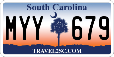 SC license plate MYY679