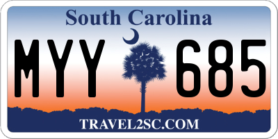 SC license plate MYY685