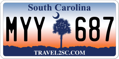 SC license plate MYY687