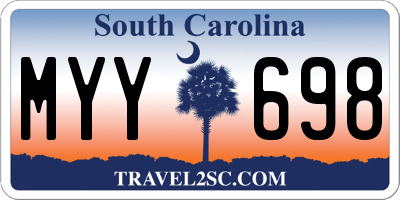SC license plate MYY698