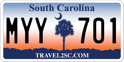 SC license plate MYY701