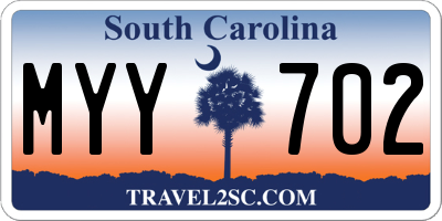 SC license plate MYY702