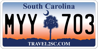 SC license plate MYY703