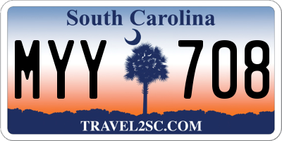 SC license plate MYY708