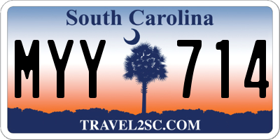 SC license plate MYY714