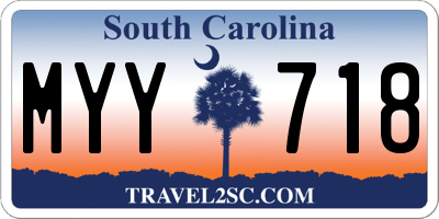 SC license plate MYY718
