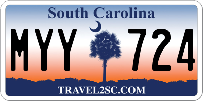 SC license plate MYY724