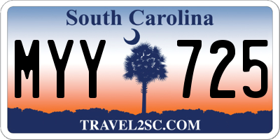 SC license plate MYY725