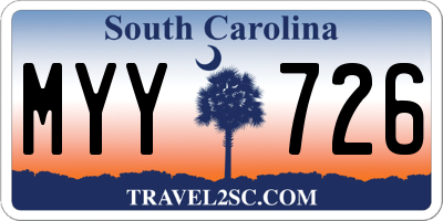 SC license plate MYY726