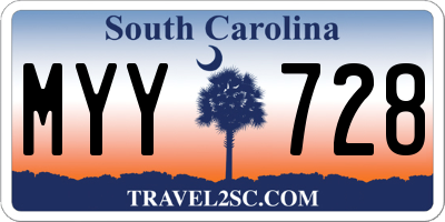 SC license plate MYY728