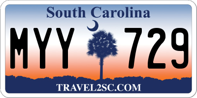 SC license plate MYY729