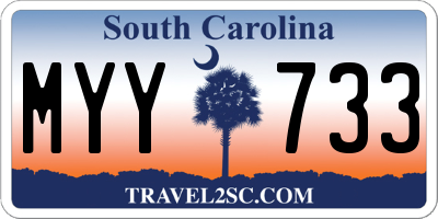 SC license plate MYY733