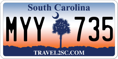 SC license plate MYY735