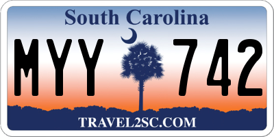 SC license plate MYY742