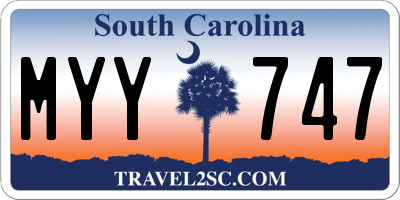 SC license plate MYY747