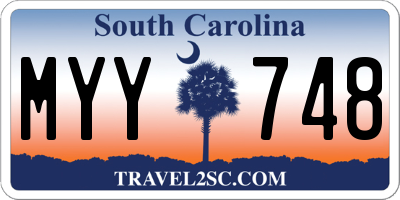 SC license plate MYY748