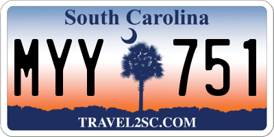 SC license plate MYY751