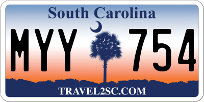 SC license plate MYY754