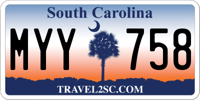SC license plate MYY758
