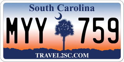 SC license plate MYY759