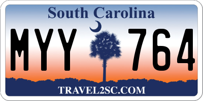 SC license plate MYY764