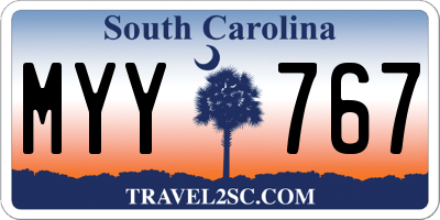 SC license plate MYY767