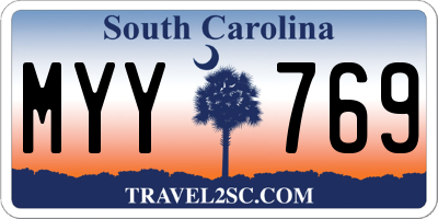 SC license plate MYY769