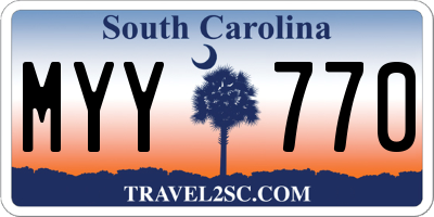 SC license plate MYY770