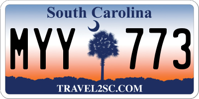 SC license plate MYY773