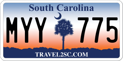 SC license plate MYY775