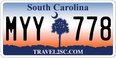 SC license plate MYY778