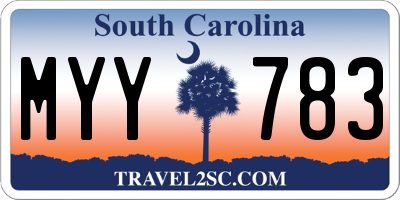 SC license plate MYY783