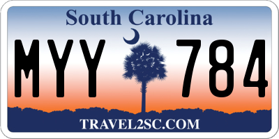 SC license plate MYY784