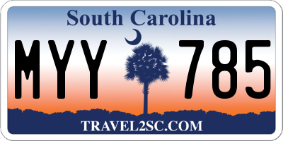 SC license plate MYY785
