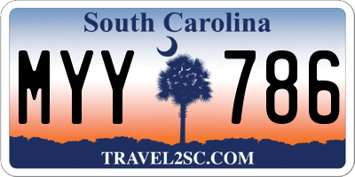 SC license plate MYY786