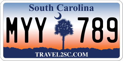 SC license plate MYY789