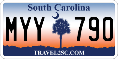 SC license plate MYY790