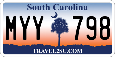 SC license plate MYY798