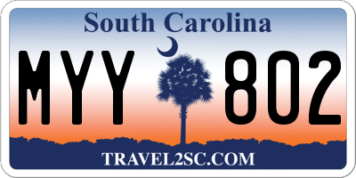 SC license plate MYY802