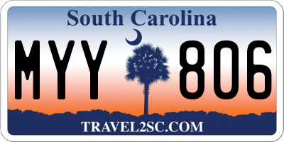 SC license plate MYY806