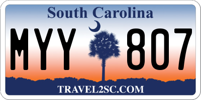 SC license plate MYY807